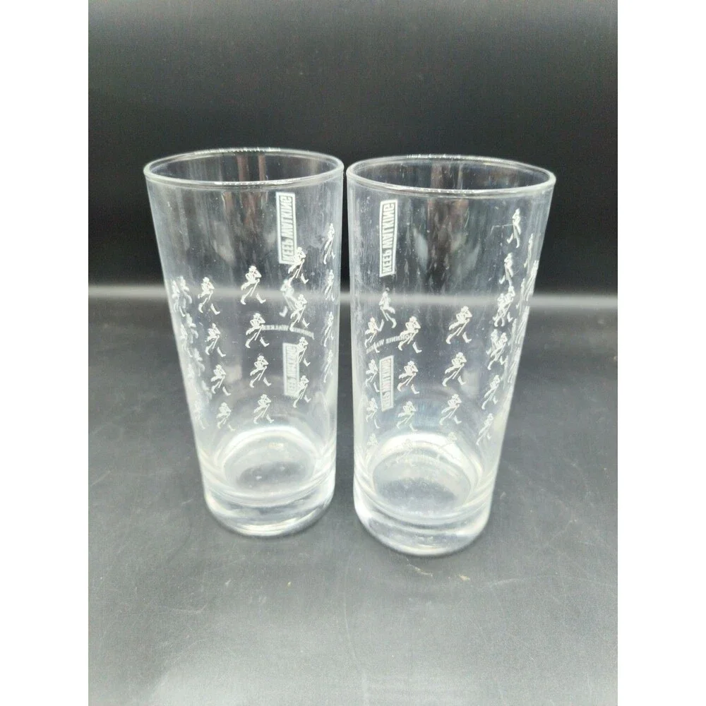 Set of 2 Johnnie Walker Keep Walking 12oz Cocktail High Ball Glass 5-3/4